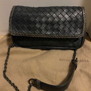 Bottega Veneta Nappa Intrecciato Small Chain Crossbody Bag